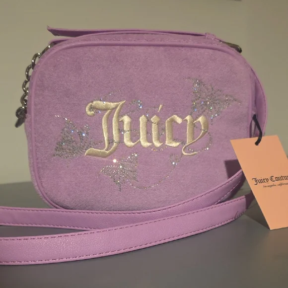 JUICY COUTURE NWT Wingin It Violet Tulle Camera Bag - Picture 2 of 8